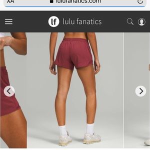 Lululemon hotty hot short 4" sz NWT mulled wine